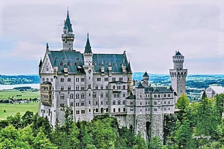 Neuschwanstein castle Germany as seen from Mary's Bridge